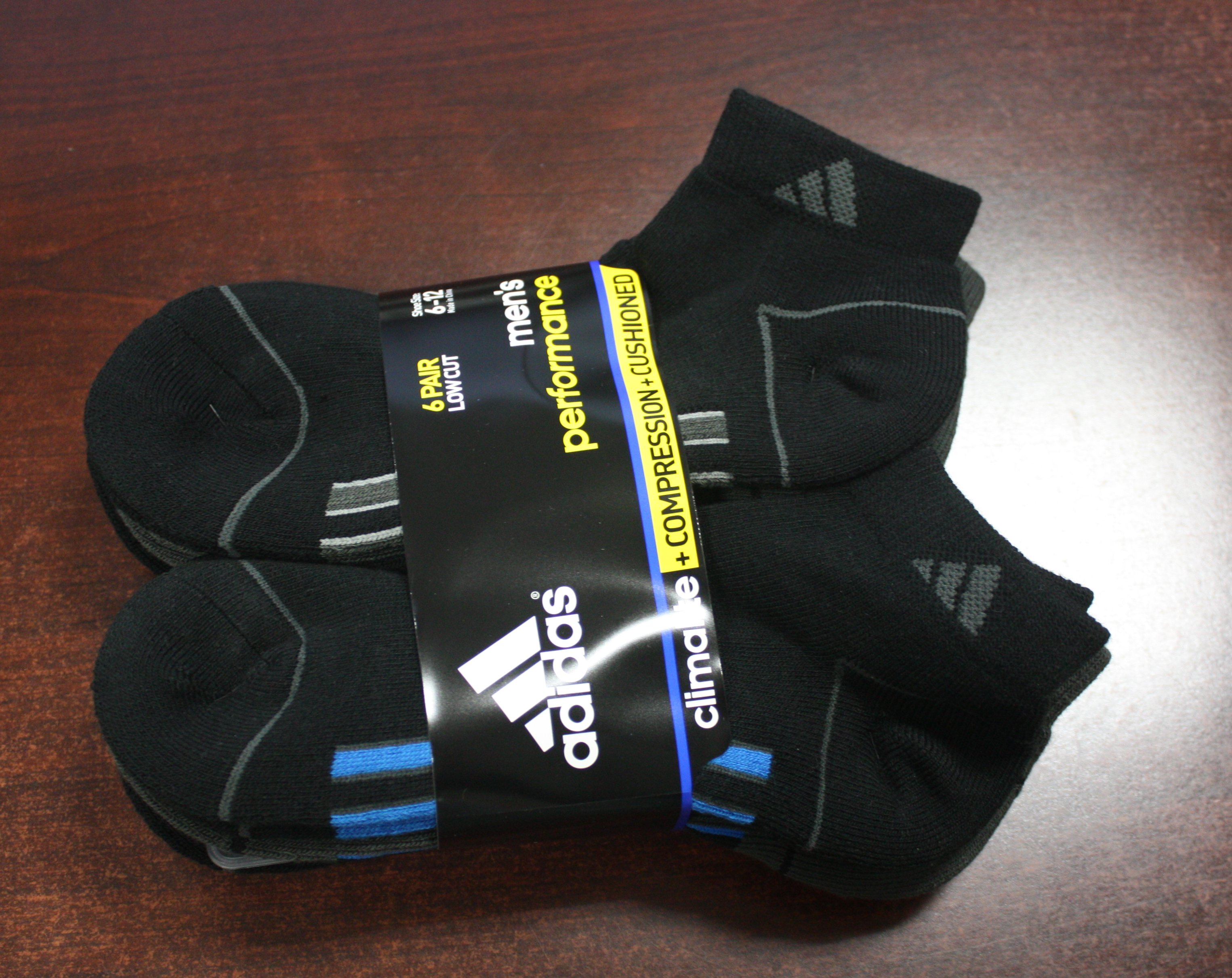 NWT 6 Pair Adidas Men's Performance Low Cut Cushioned Socks Anti