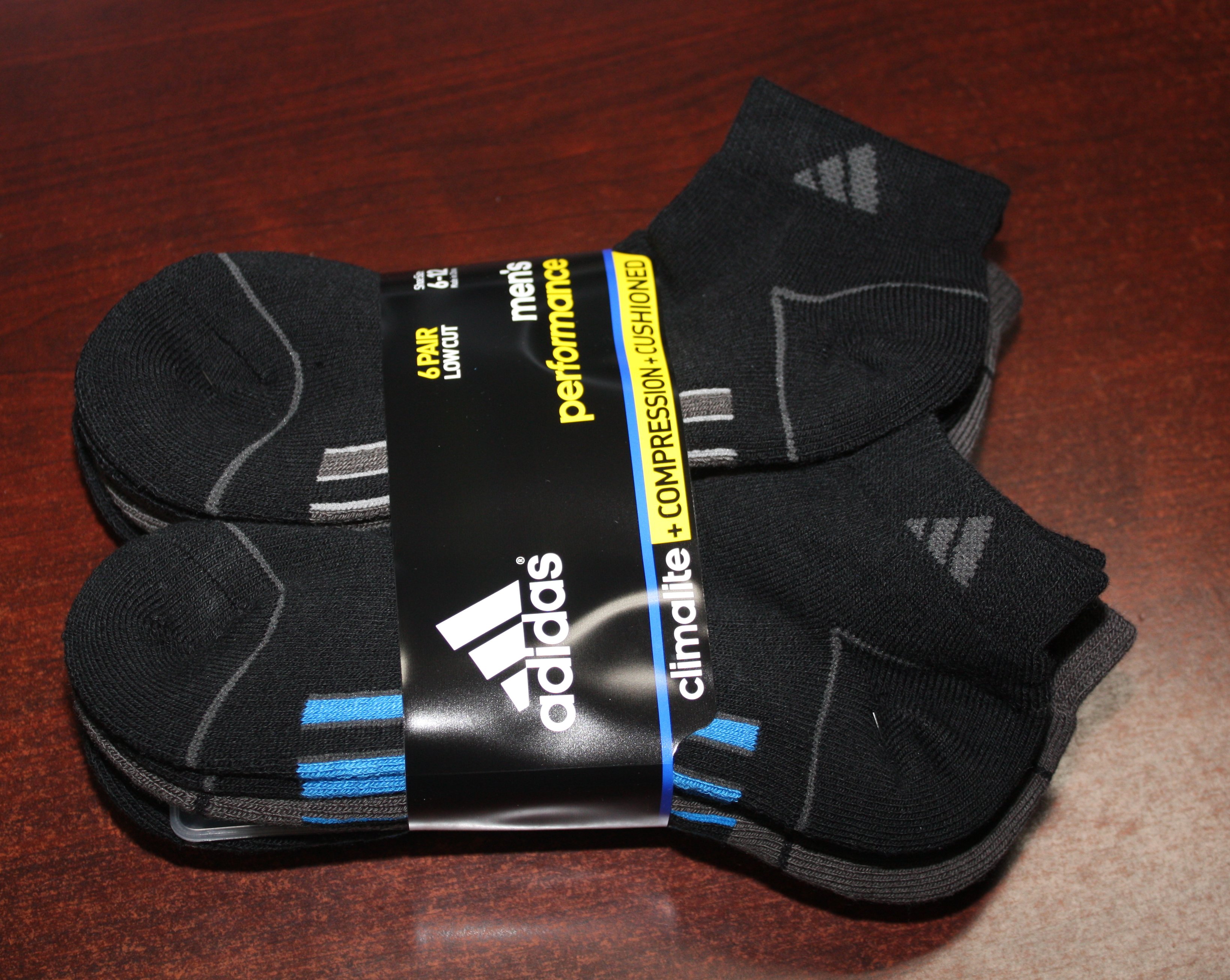 NWT 6 Pair Adidas Men's Performance Low Cut Cushioned Socks Anti