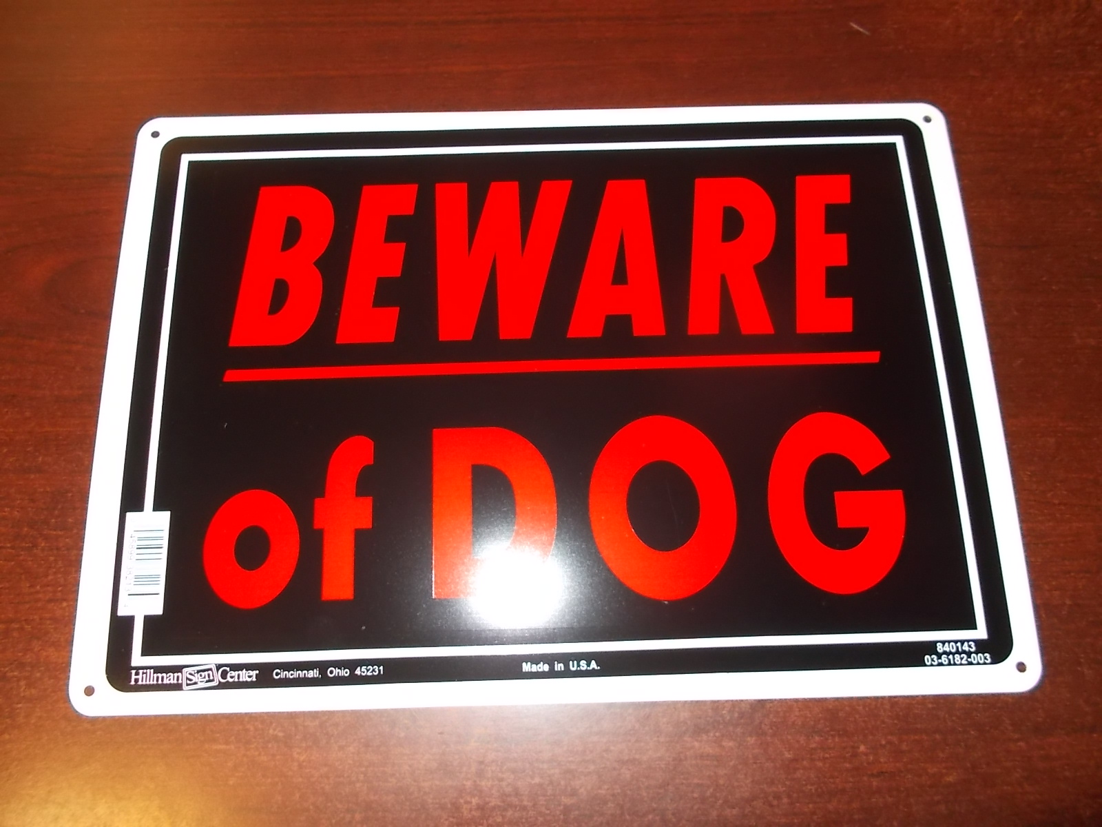 1 beware of dog 10" x 14" aluminum ( metal ) warning sign