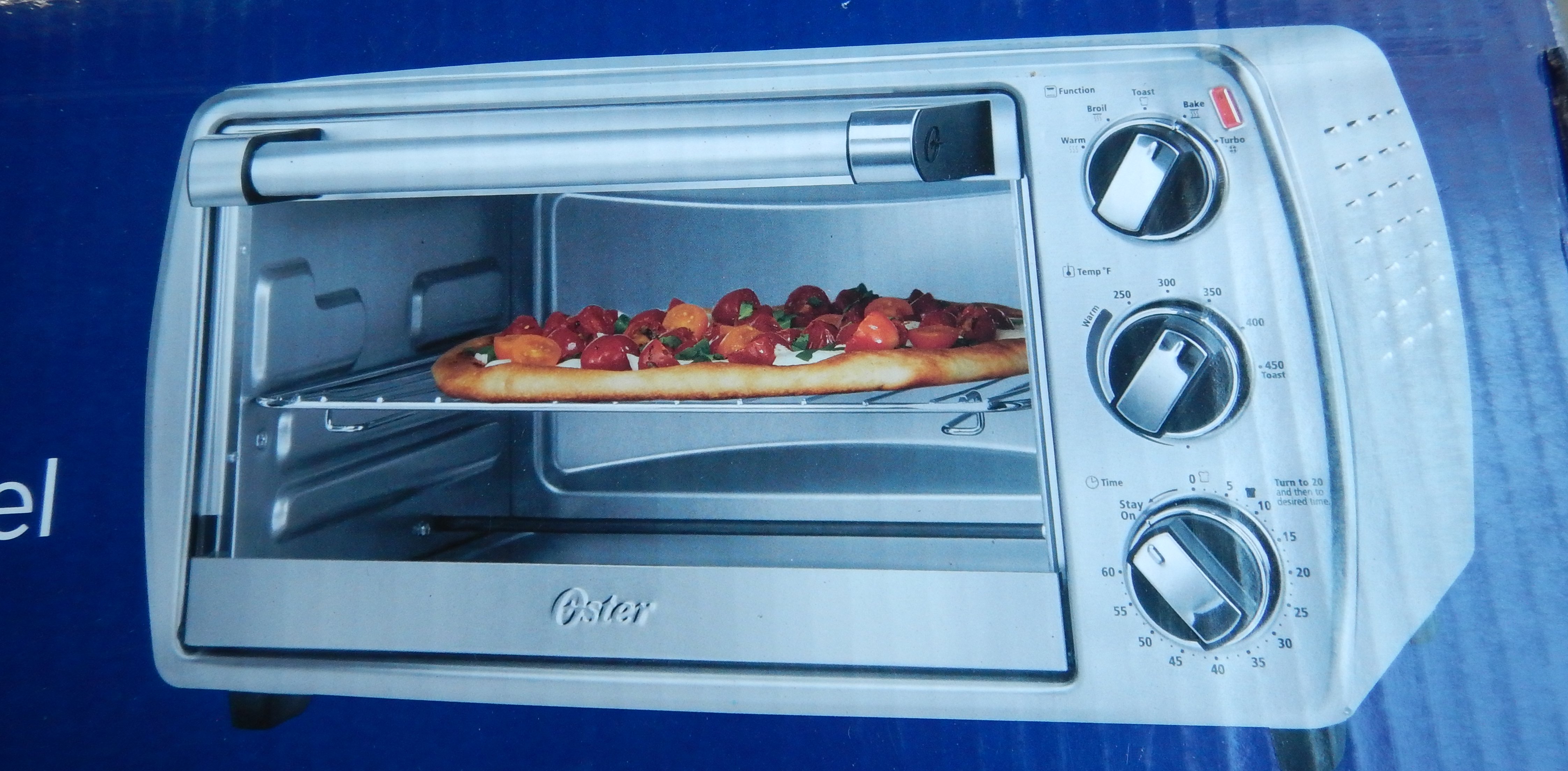NEW Oster Brushed Stainless Steel Convection Countertop Toaster Oven