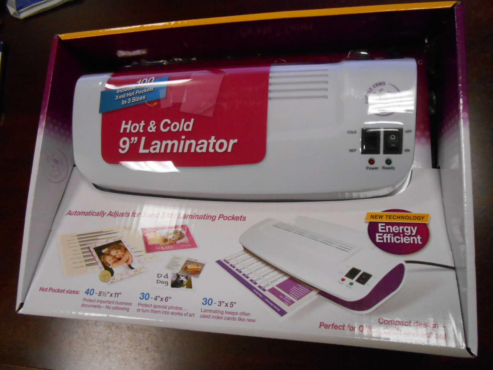 Purple Cows 9" Hot Cold Laminator Laminating Machine +100 Sheets Hot