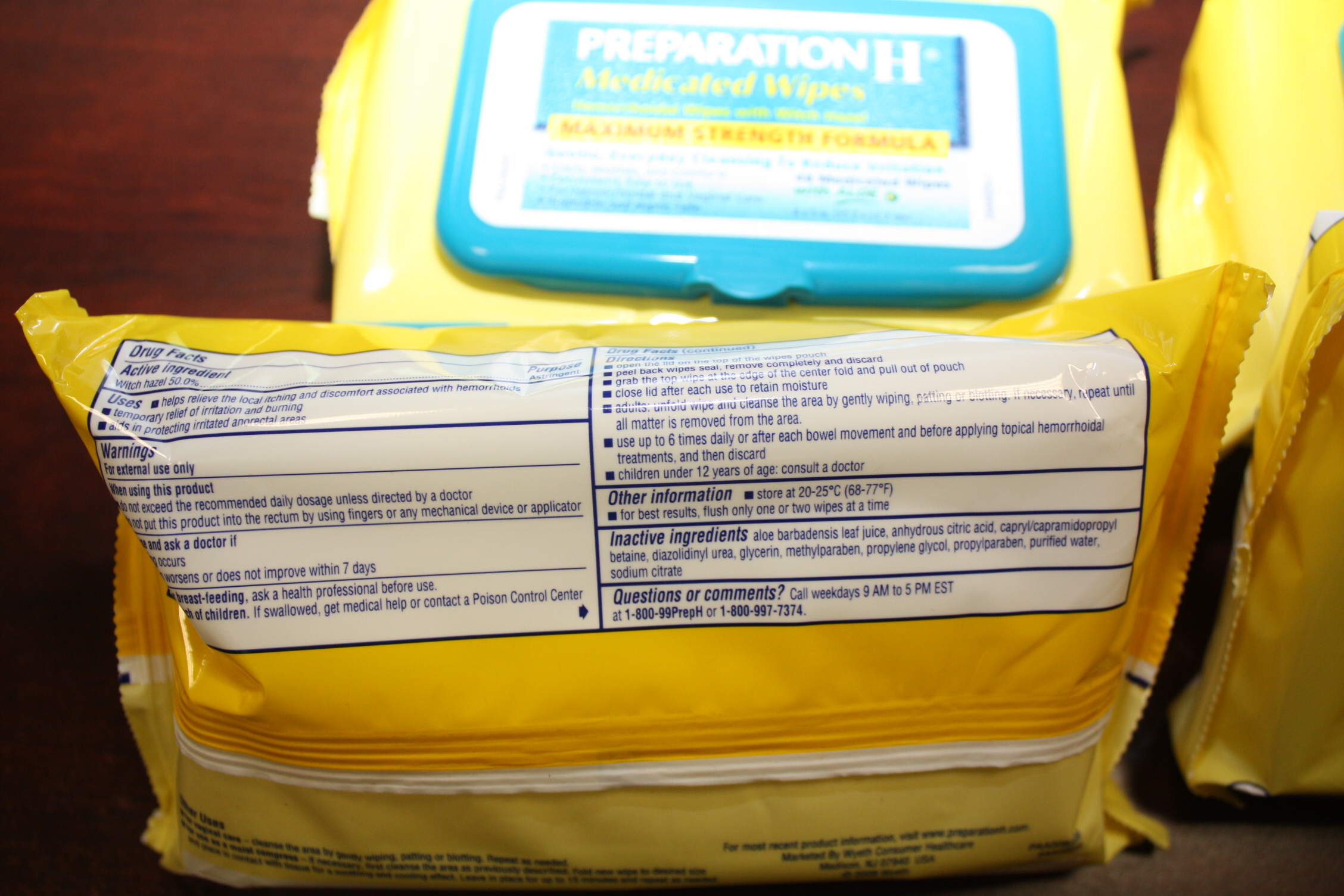 Preparation H Medicated Hemorrhoidal Wet 48 Wipes Aloe Maximum Strength